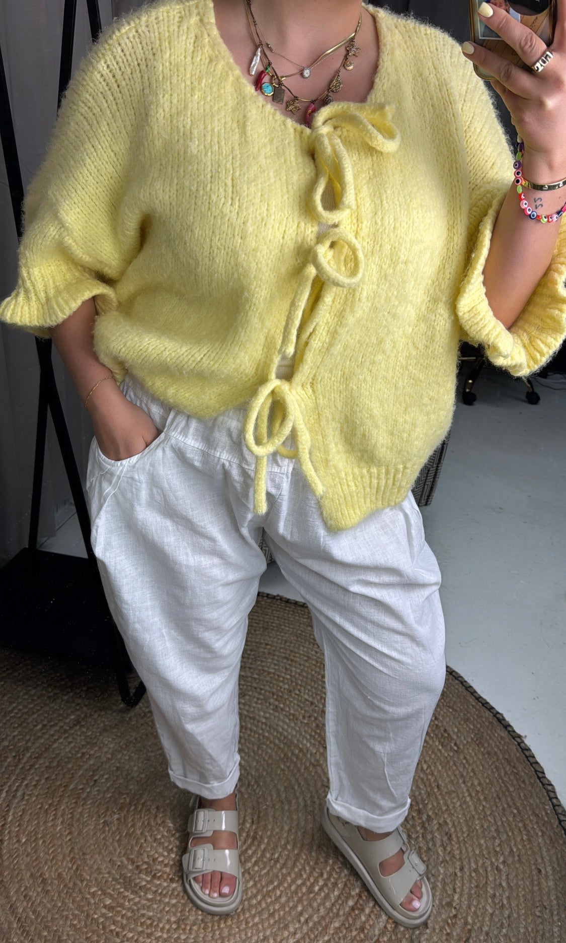 SUZZIE BARREL LEG LINEN TROUSERS