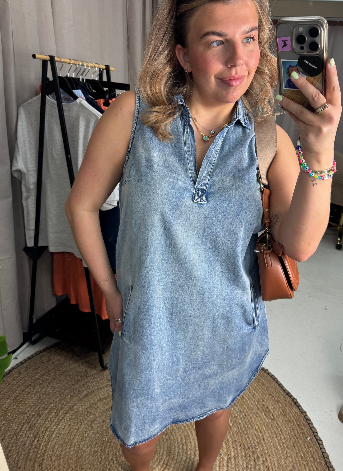 WILLOW DENIM VEST DRESS