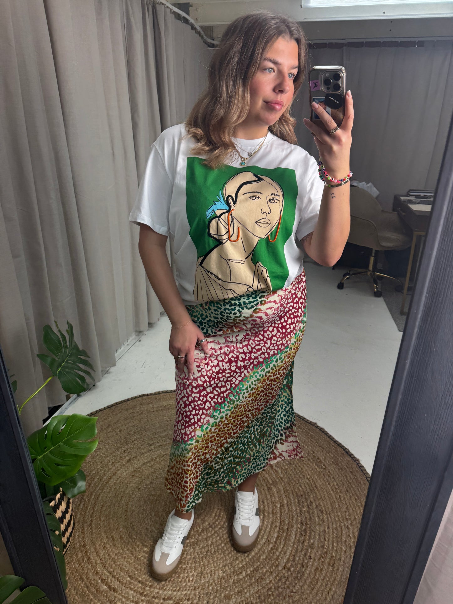 VALLE LEOPARD COLOURFUL MAXI SKIRT