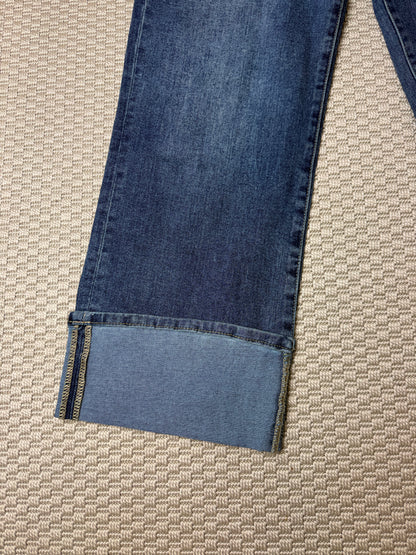MARIE DARK DENIM TURN UP JEANS
