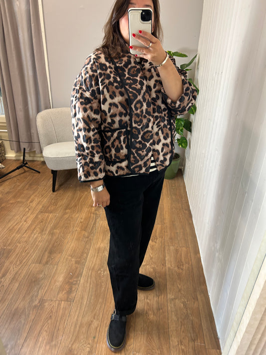 LEOPARD PRINT PADDED JACKET