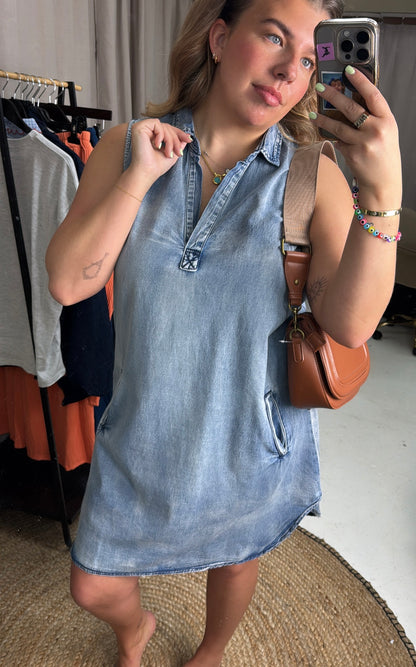 WILLOW DENIM VEST DRESS