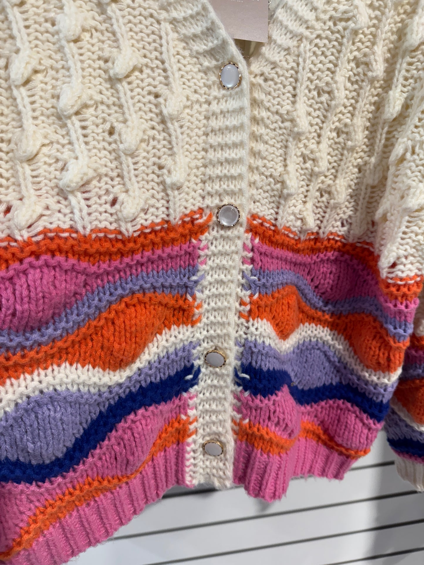 PEARL KNITTED COLOURFUL CARDIGAN