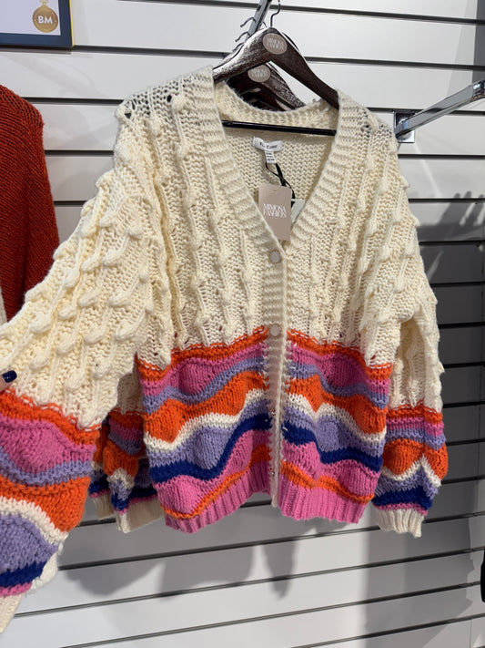 PEARL KNITTED COLOURFUL CARDIGAN