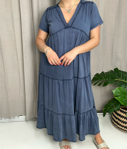 ISLA ACID WASH MAXI DRESS