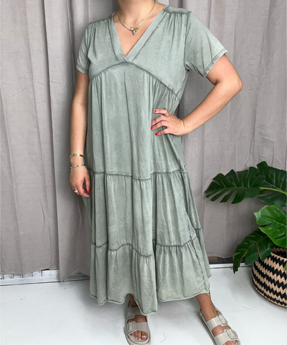 ISLA ACID WASH MAXI DRESS