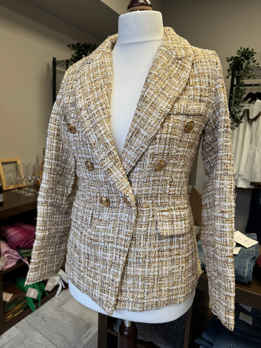 SUZIE GOLD TWEED BLAZER