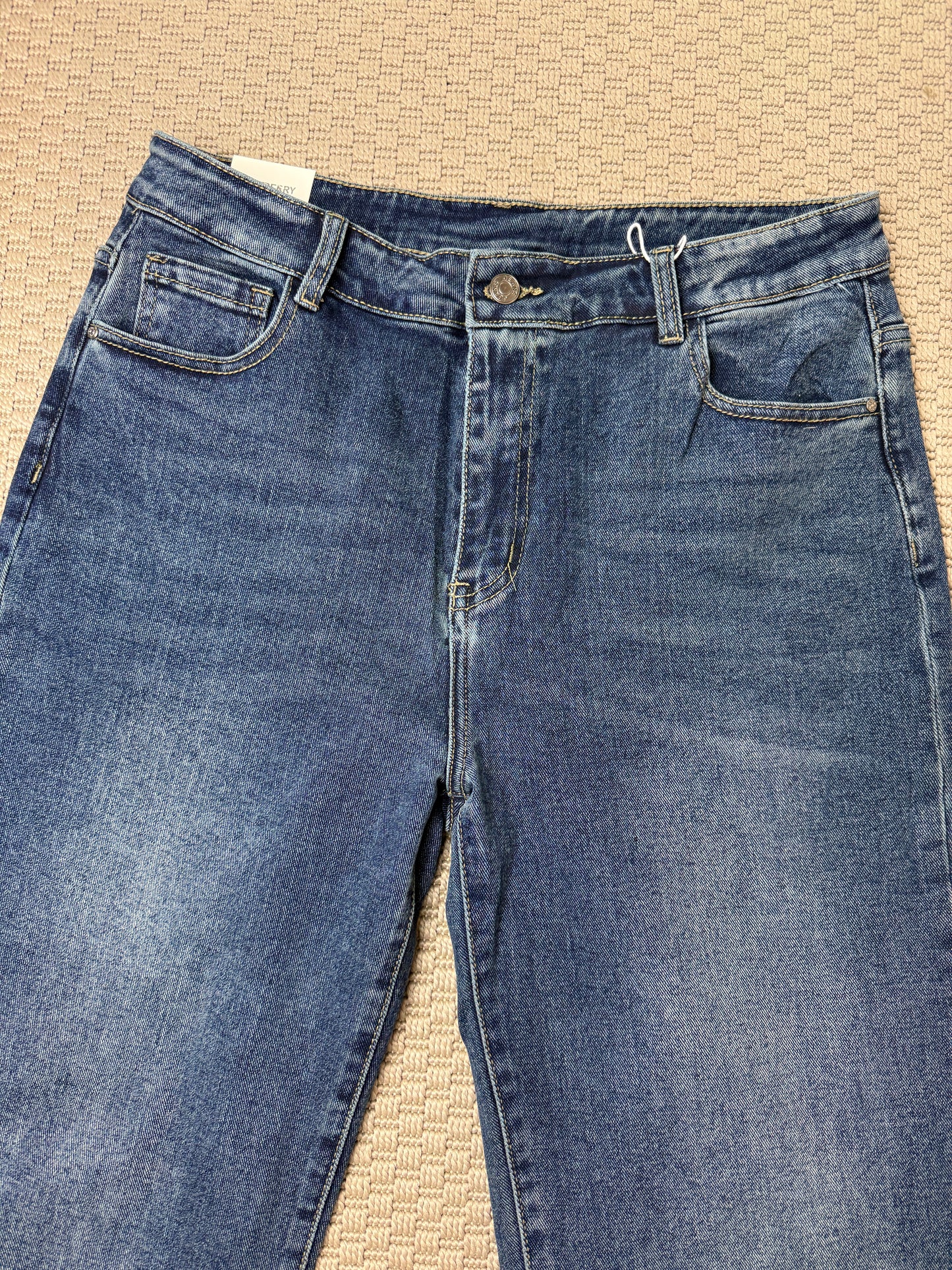 MARIE DARK DENIM TURN UP JEANS