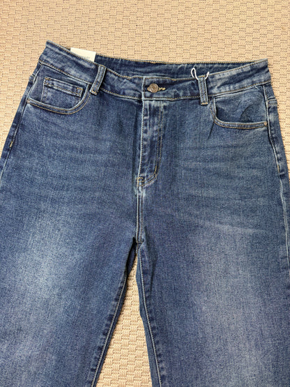 MARIE DARK DENIM TURN UP JEANS