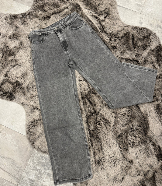 RILEY WIDE LEG GREY JEANS