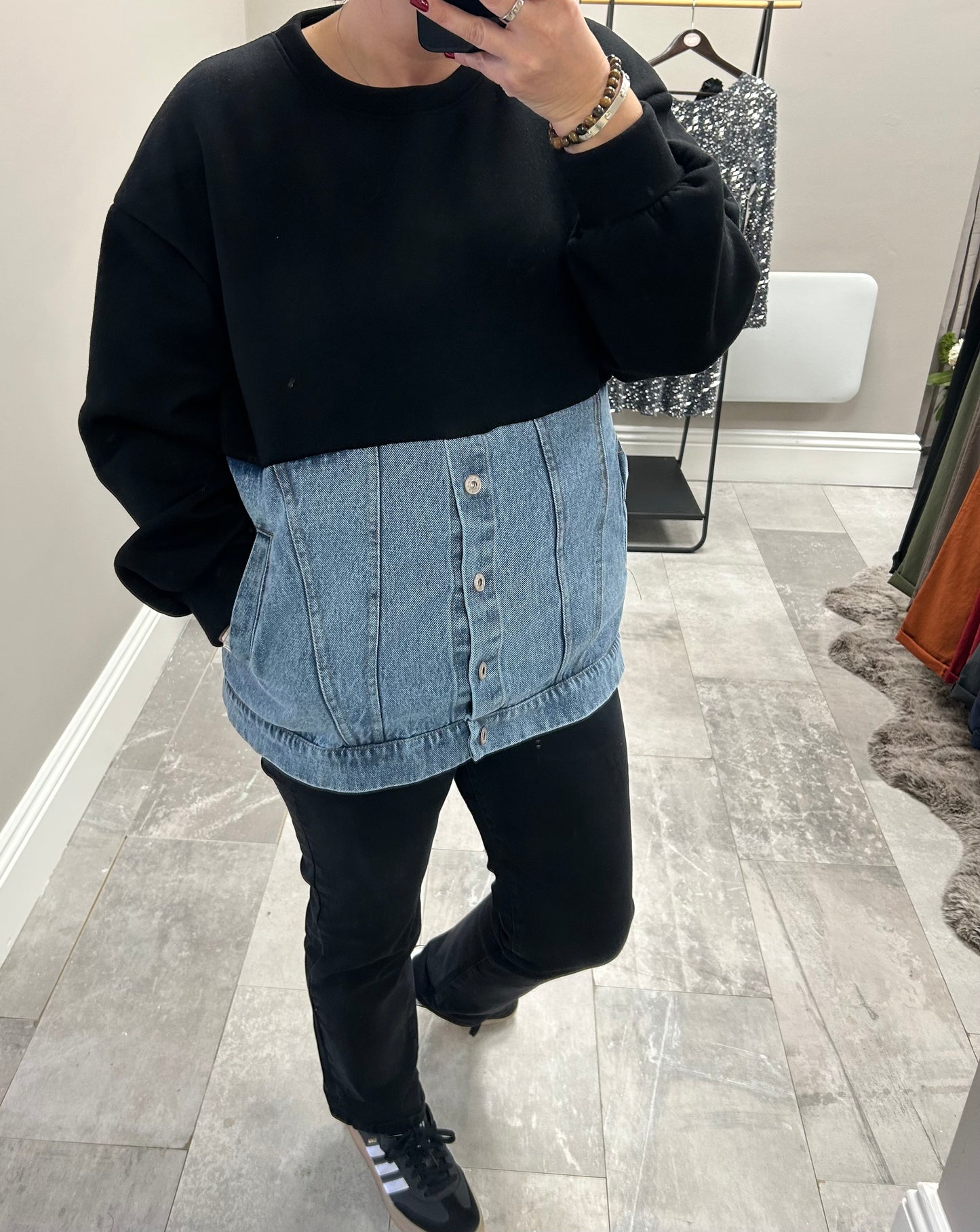 DENIM SWEATER