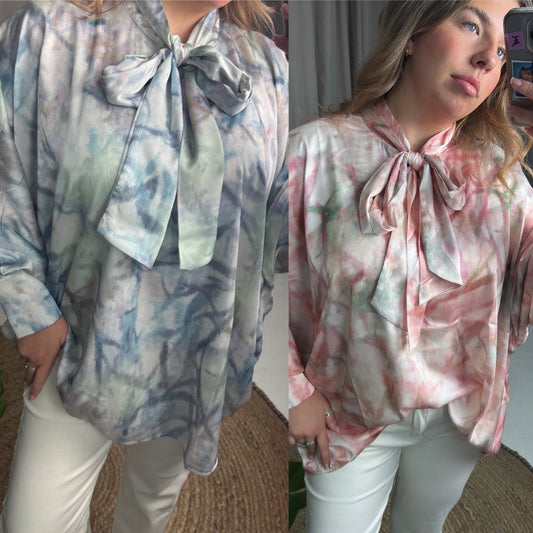 BONNIE SILKY BOW BLOUSE