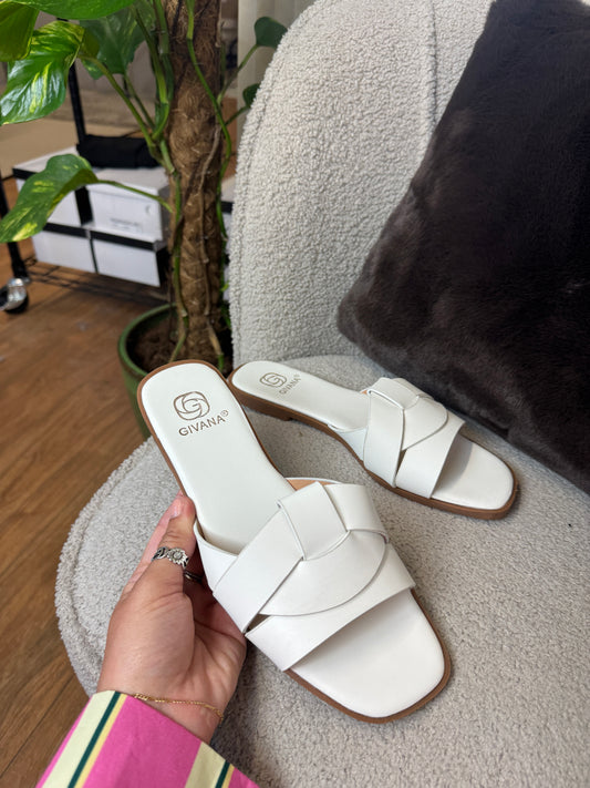 CALLIE WHITE SANDALS