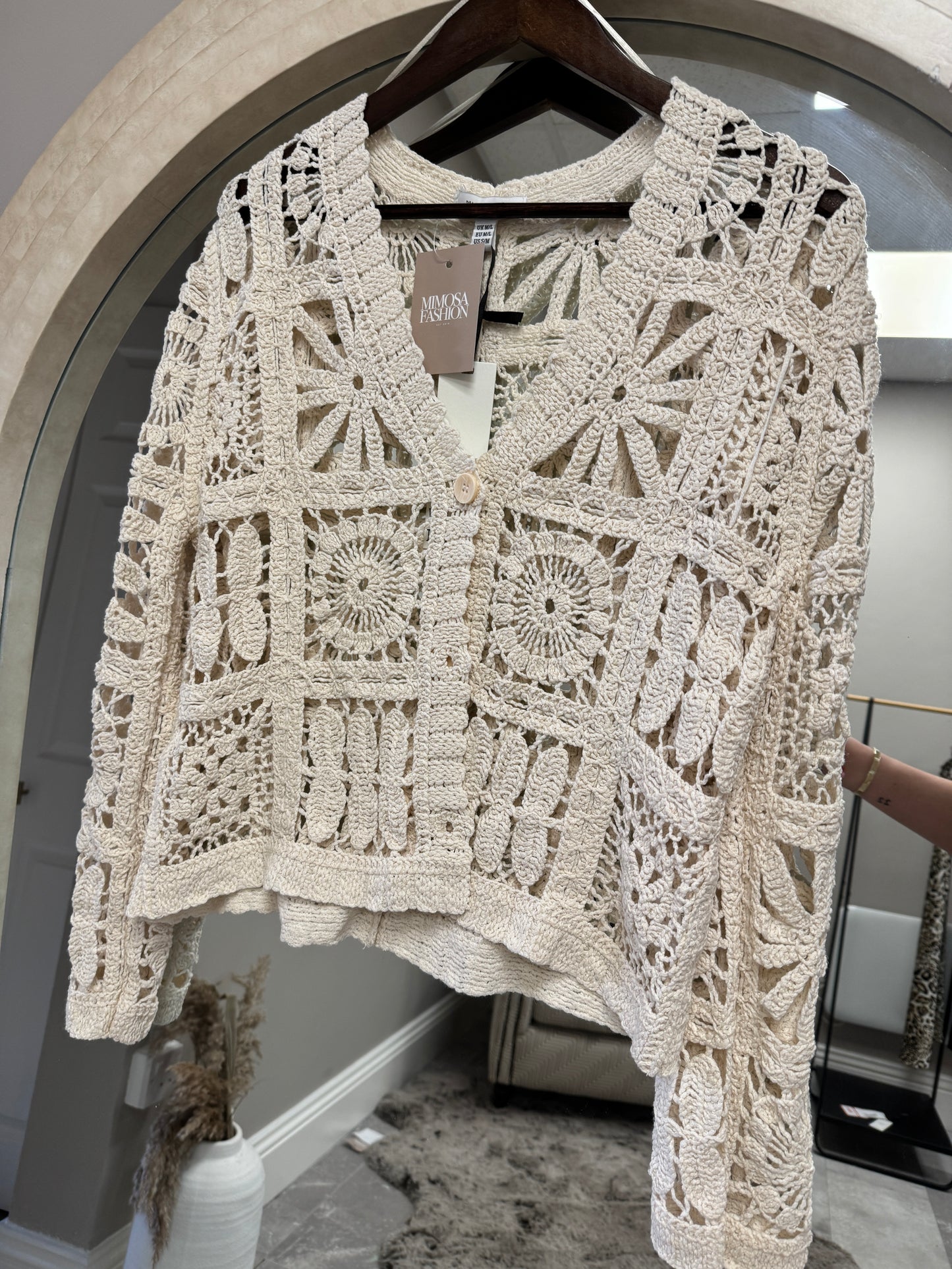 ADDISON CROCHET LONG SLEEVE CARDIGAN